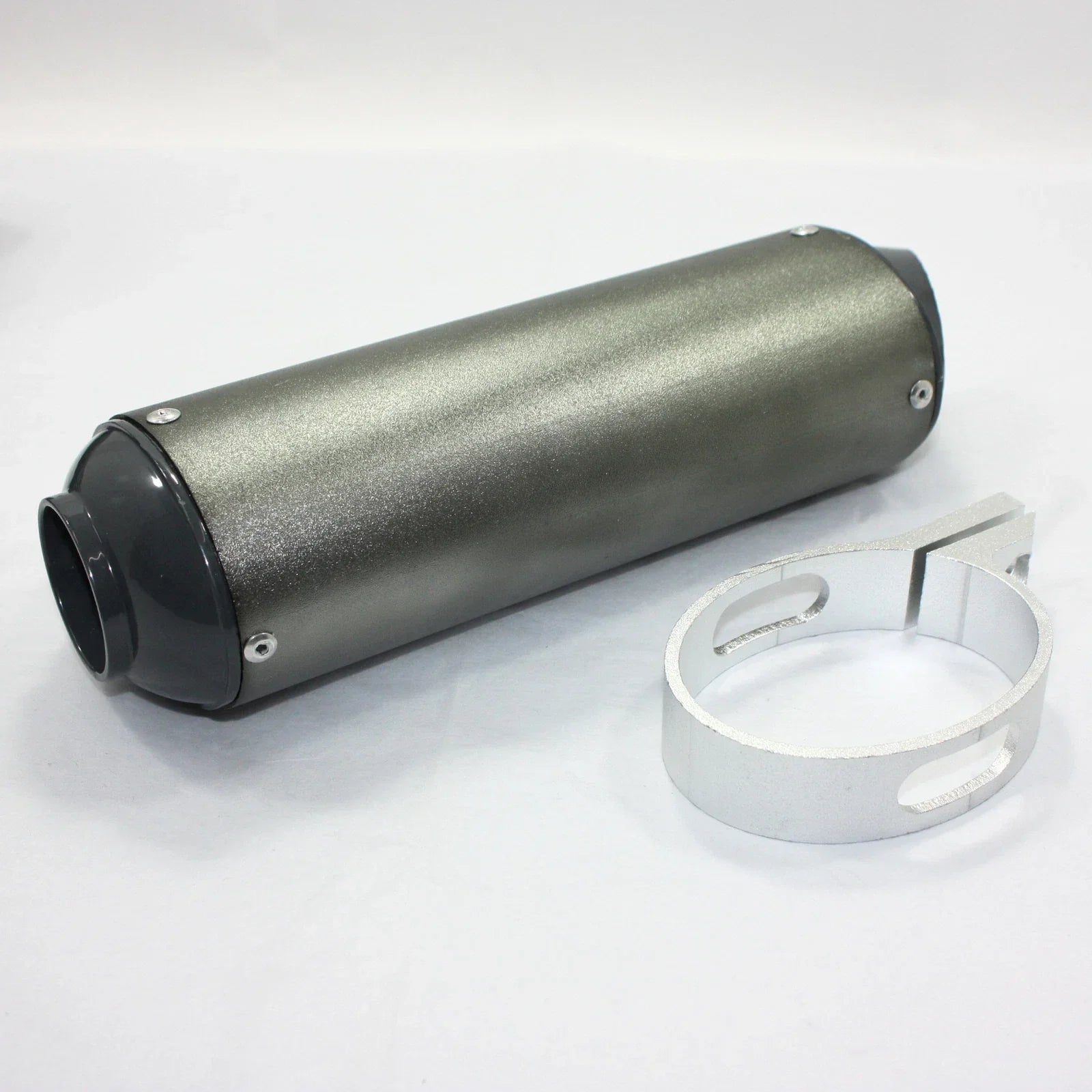 38mm Matt Grey Alloy Exhaust Muffler + Clamp for 125cc 140cc 150cc PIT Bike