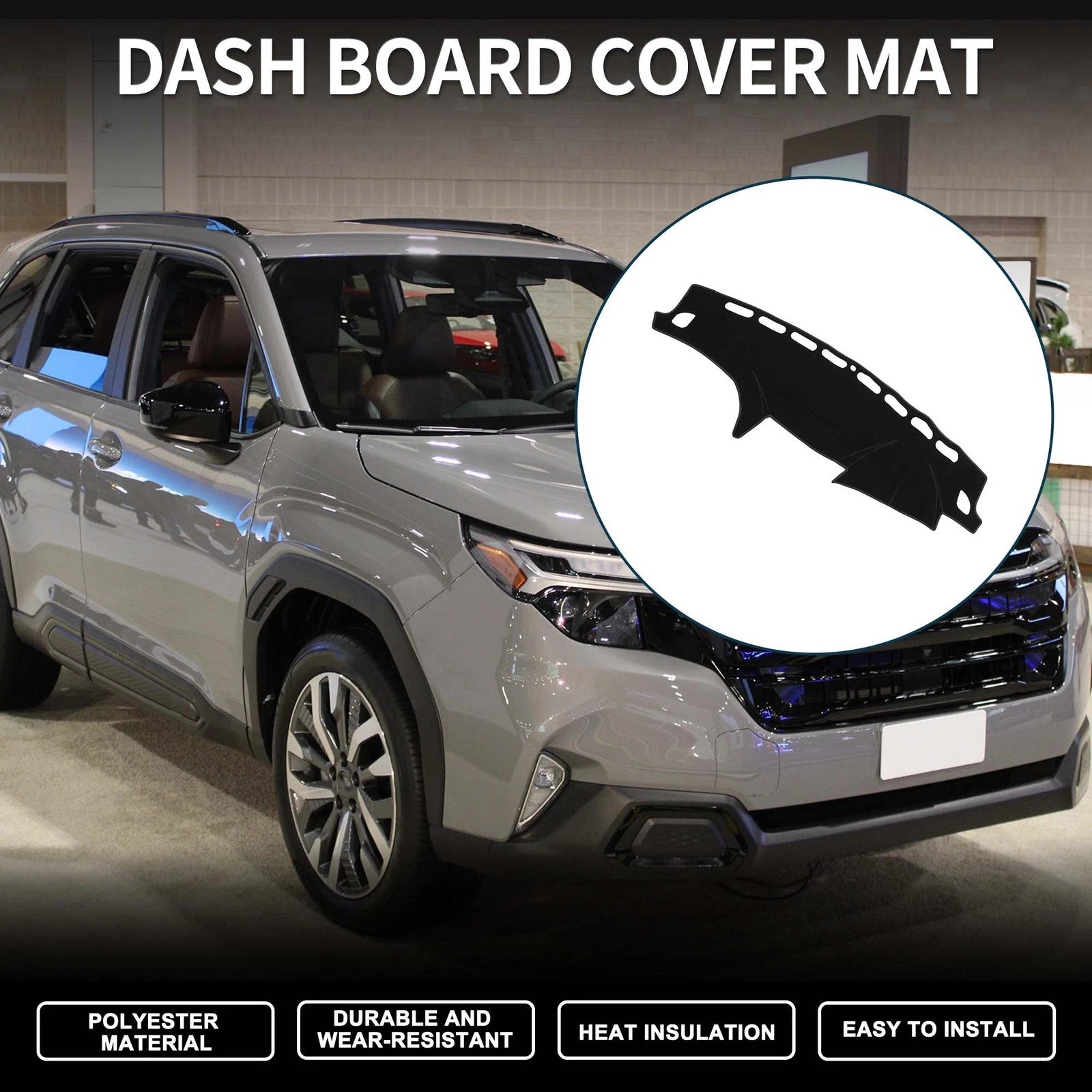 Dashboard Cover Mat for Subaru Forester SH (2007–2012) Black