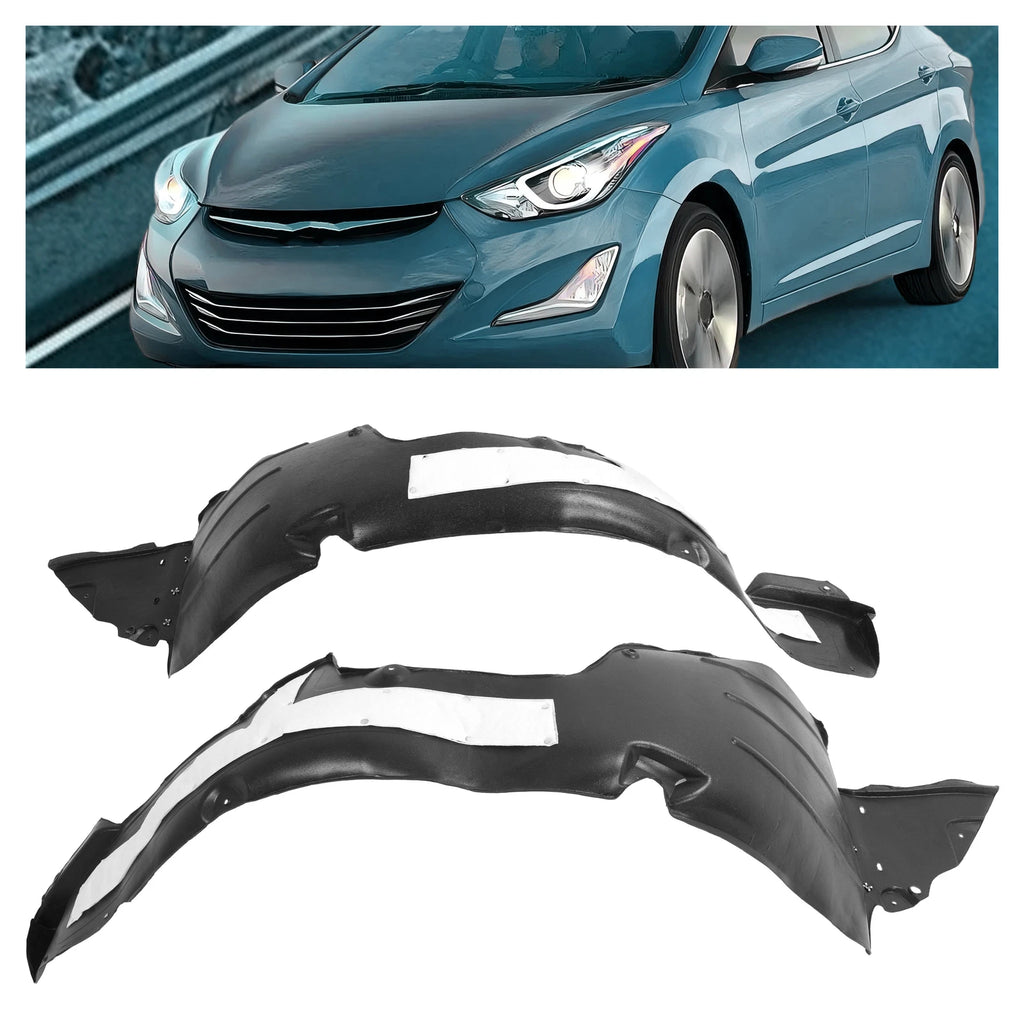 Front Fender Liner Set for Hyundai Elantra Sedan (2014–2016) w/Insulation Foam