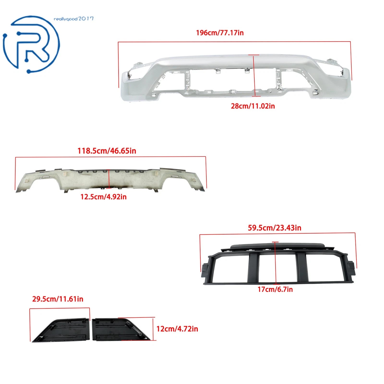 6-Piece Front Bumper Face Bar Kit for Ford F-150 (2021-2023)
