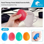 Set of 4 Hand Therapy Stress Relief Exercise Balls Hand Grip Strengthener