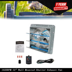 12" Wall Mounted Exhaust Fan for Home Use (1620 RPM)