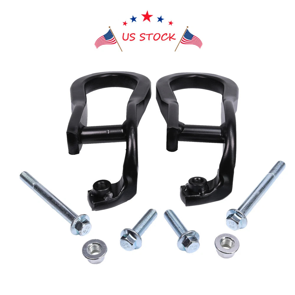 Set of 2 Black Tow Hooks for 2015–2019 Silverado GMC Sierra 2500HD 3500HD