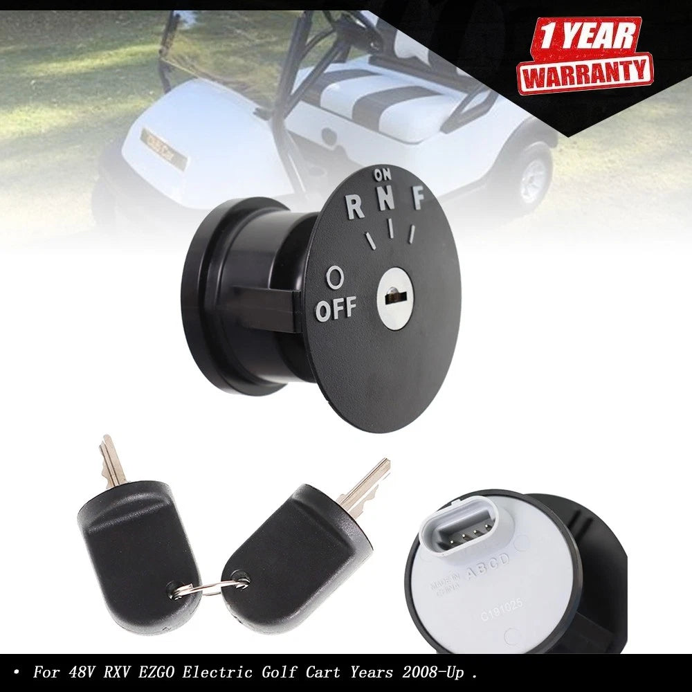 Ignition Key Switch for EZGO RXV Electric Golf Cart (2008–Present)