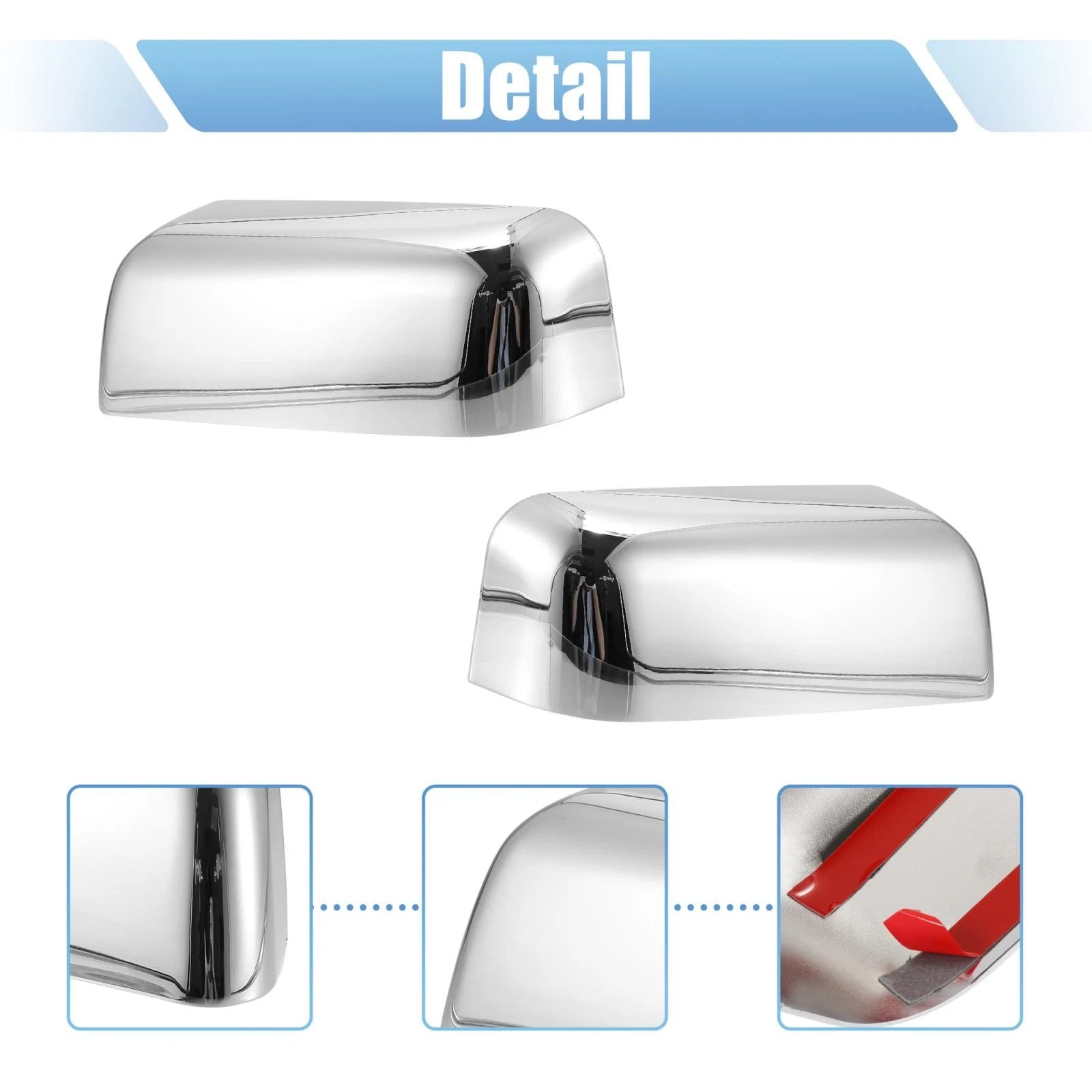 Pair Chrome Plated Power Top Half Mirror Cover Cap for Ford F-150 (2004–2008)