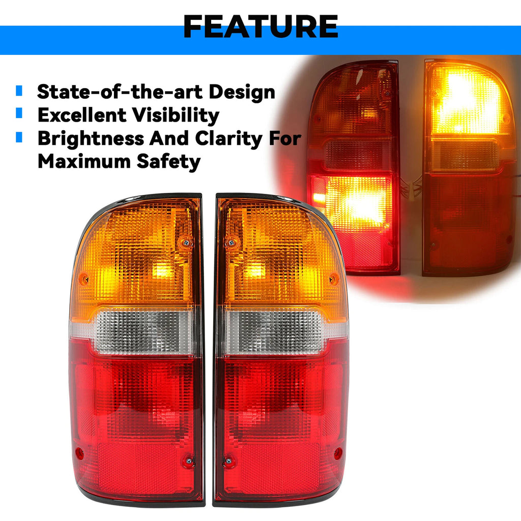 Tail Lights for Toyota Tacoma (1995–2000) with Bulbs