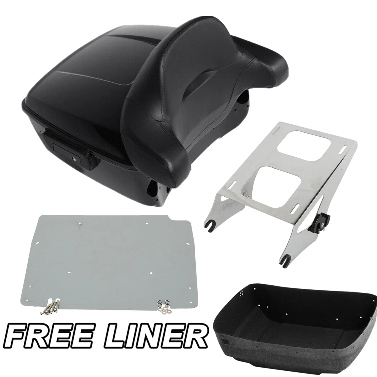 Trunk Backrest Pad Mount Rack Plate for Harley Touring (2014–2025)