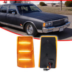 2X Amber LED Side Marker Lights for Chevy Impala/Caprice (1981–1985)