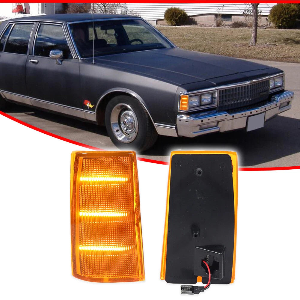 2X Amber LED Side Marker Lights for Chevy Impala/Caprice (1981–1985)
