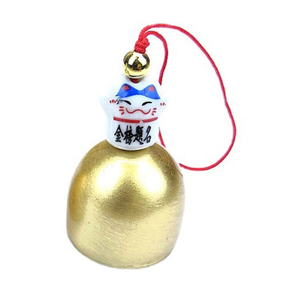 Copper Lucky Cat Pendant Wind Chime for Home Decor