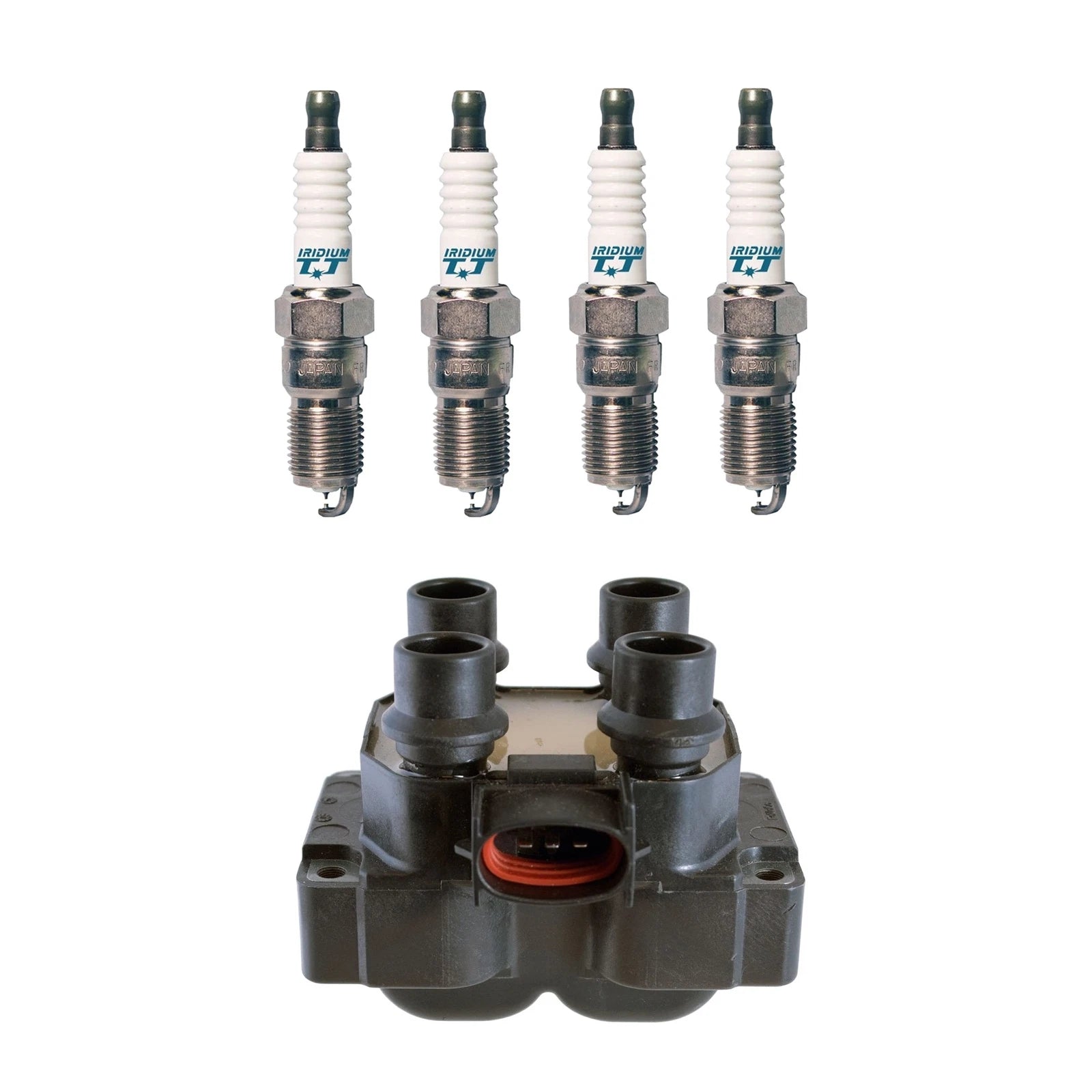 Denso Ignition Coil & Iridium TT Spark Plugs Kit for Mercury Ford (1.9L, 2.0L)