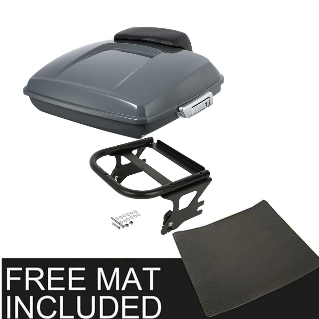 Trunk Pad Mount Rack for Harley Touring Road Glide (1997–2008) Gunship Gray