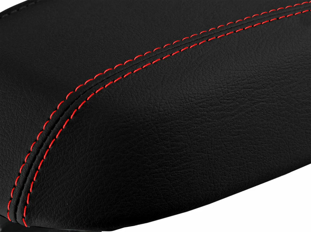 Leather Console Lid Armrest Cover for Kia Sportage (2011–2016) Red Stitch