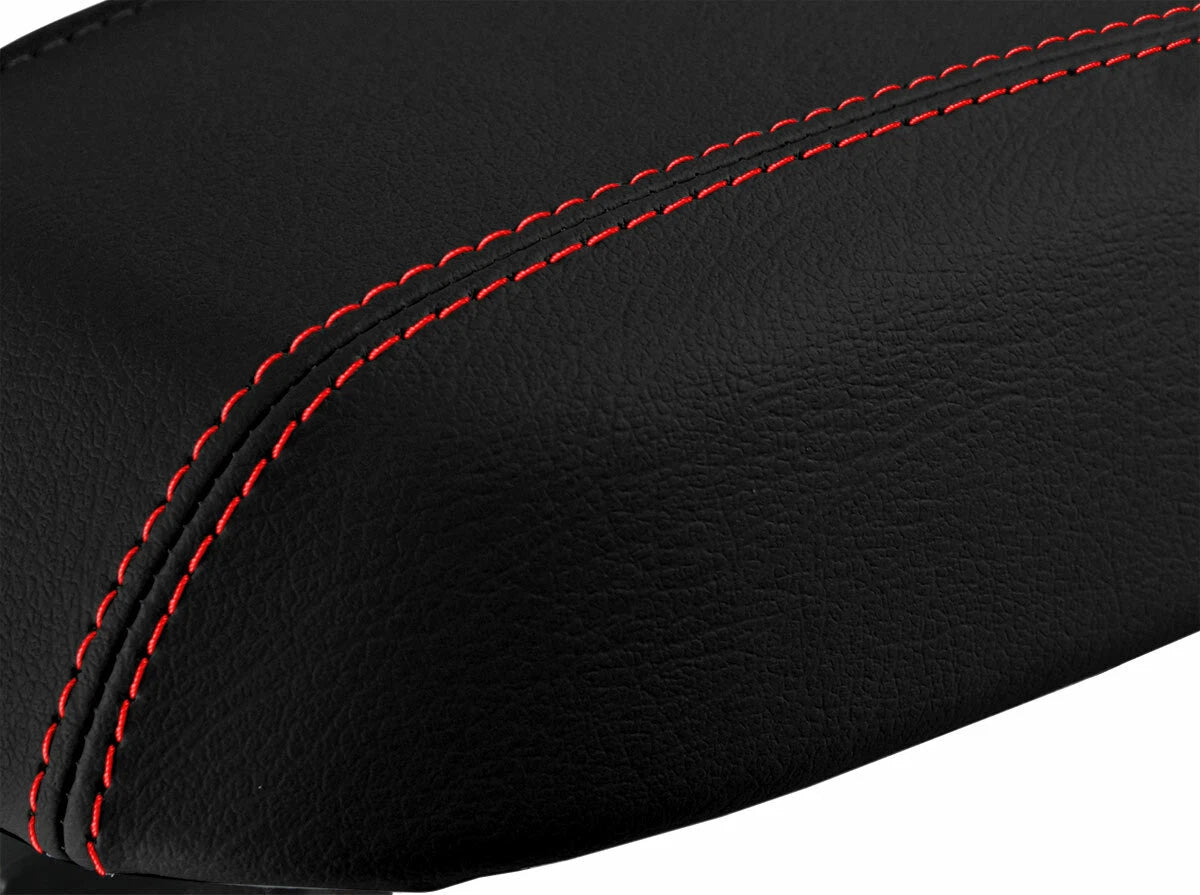Leather Console Lid Armrest Cover for Kia Sportage (2011–2016) Red Stitch