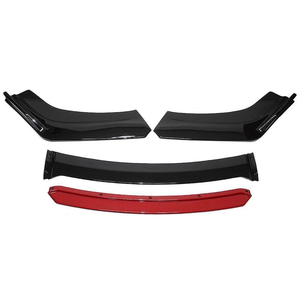 Front Bumper Lip Body Kit Spoiler for Honda Civic (2016–2021) Glossy Black + Red