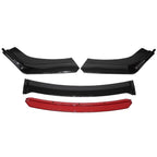 Front Bumper Lip Body Kit Spoiler for Honda Civic (2016–2021) Glossy Black + Red