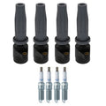 Set of 4 Ignition Coils & NGK Laser Platinum Spark Plugs for C-Max MKZ Milan (2013–2019)