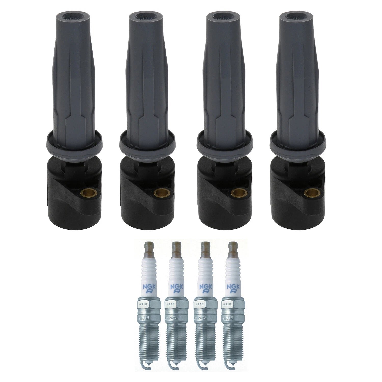 Set of 4 Ignition Coils & NGK Laser Platinum Spark Plugs for C-Max MKZ Milan (2013–2019)