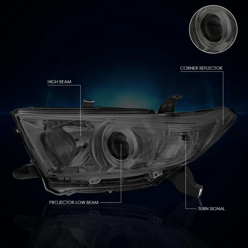 Smoked Lens Clear Corner Projector Headlight for Highlander (2011–2013)