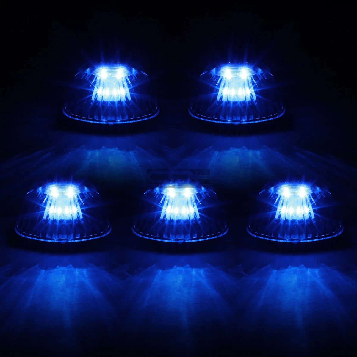 5Pcs Smoked Housing Blue LED Cab Roof Running Light for Dodge Ram (1994–1998)