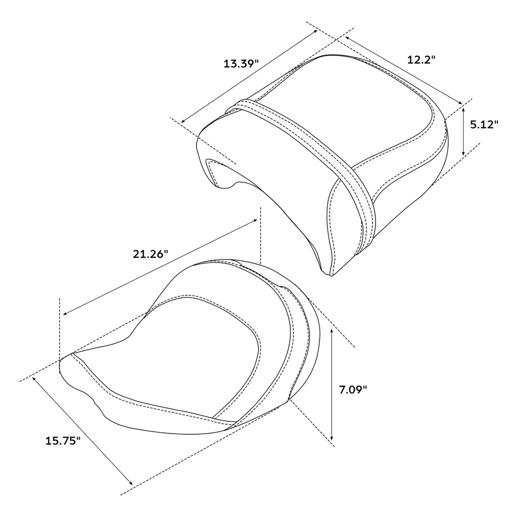 Black Driver & Passenger Seat for Indian Chieftain (2014–2023) Roadmaster (2021–2023)