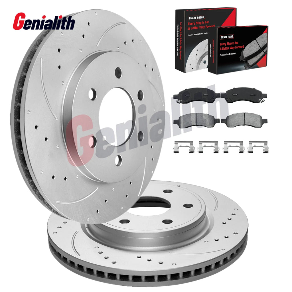 Front Brake Rotors + Ceramic Pads for Chevy Trailblazer Envoy V6 (2006–2009)