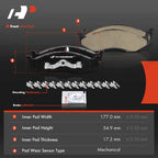 Set of 8 Ceramic Brake Pads & Shoes for Jeep Wrangler Cherokee