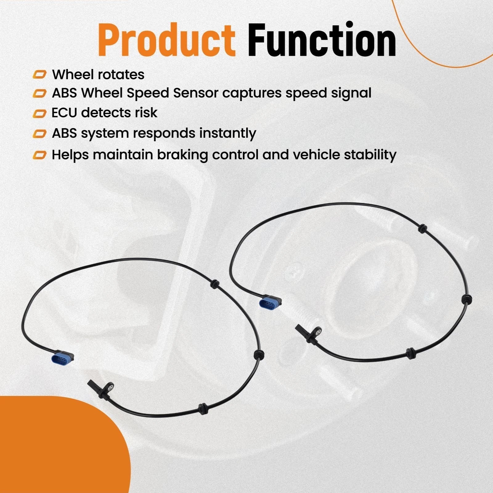 2 ABS Speed Sensors for Mercedes W246 (2012–2019) 2469059402 2465400417