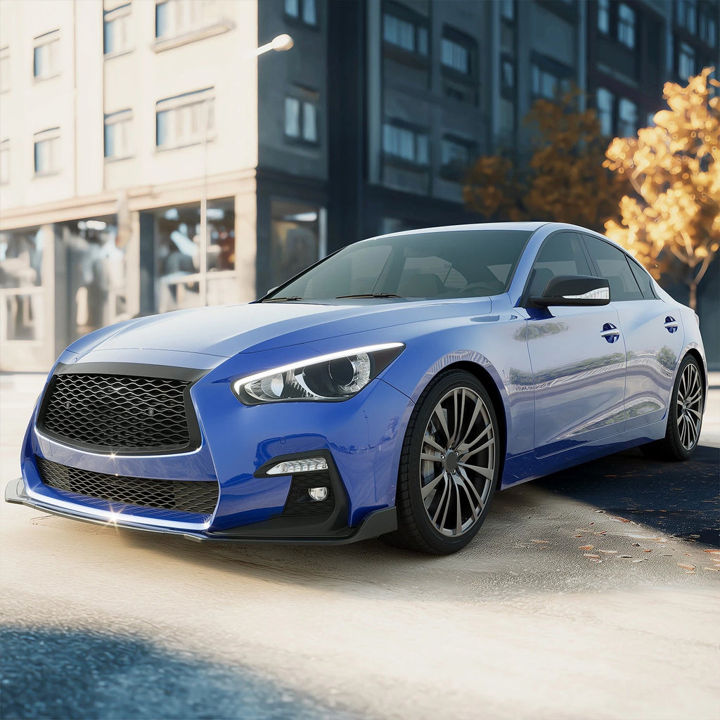 Glossy Black Front Bumper Lip Spoiler Splitter for Infiniti Q50 (2018–2023)