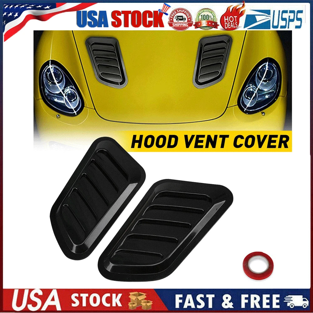 2X Air Flow Intake Scoop Vent Covers for Universal Cars