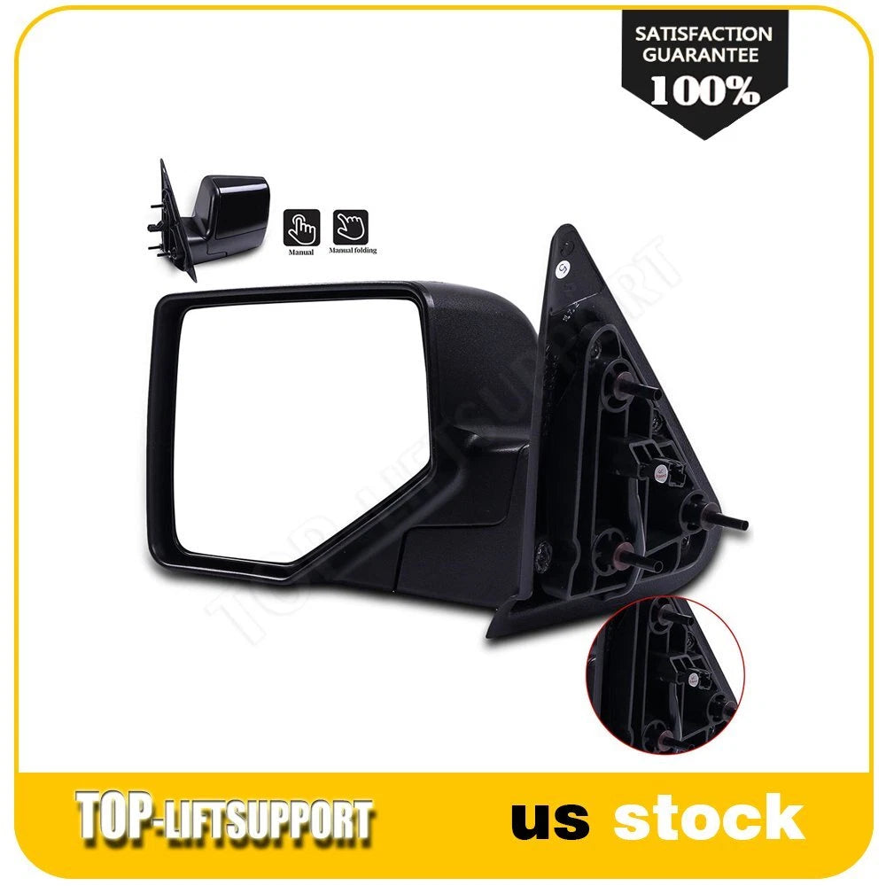 Driver Side Manual Black Towing Mirror for Ford Ranger (2006–2011)