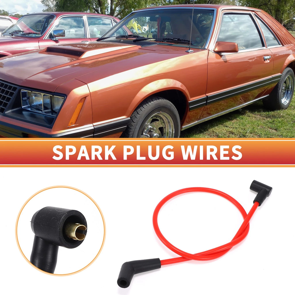 Set of 10 Spark Plug Wire Ignition Coil Cables for Ford F-150, Mustang (1979–1995)