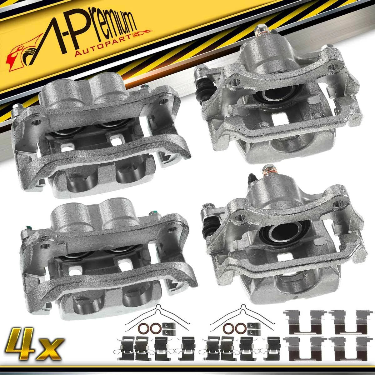 Front & Rear Brake Calipers w/ Bracket for Toyota Highlander (2010-2013)
