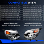 Set of 2 Halogen Chrome Headlight Assembly for Chevy Equinox (2016–2017)
