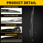 Wiper Arm with Blade for Dodge Chrysler Caravan Grand (2008–2016)