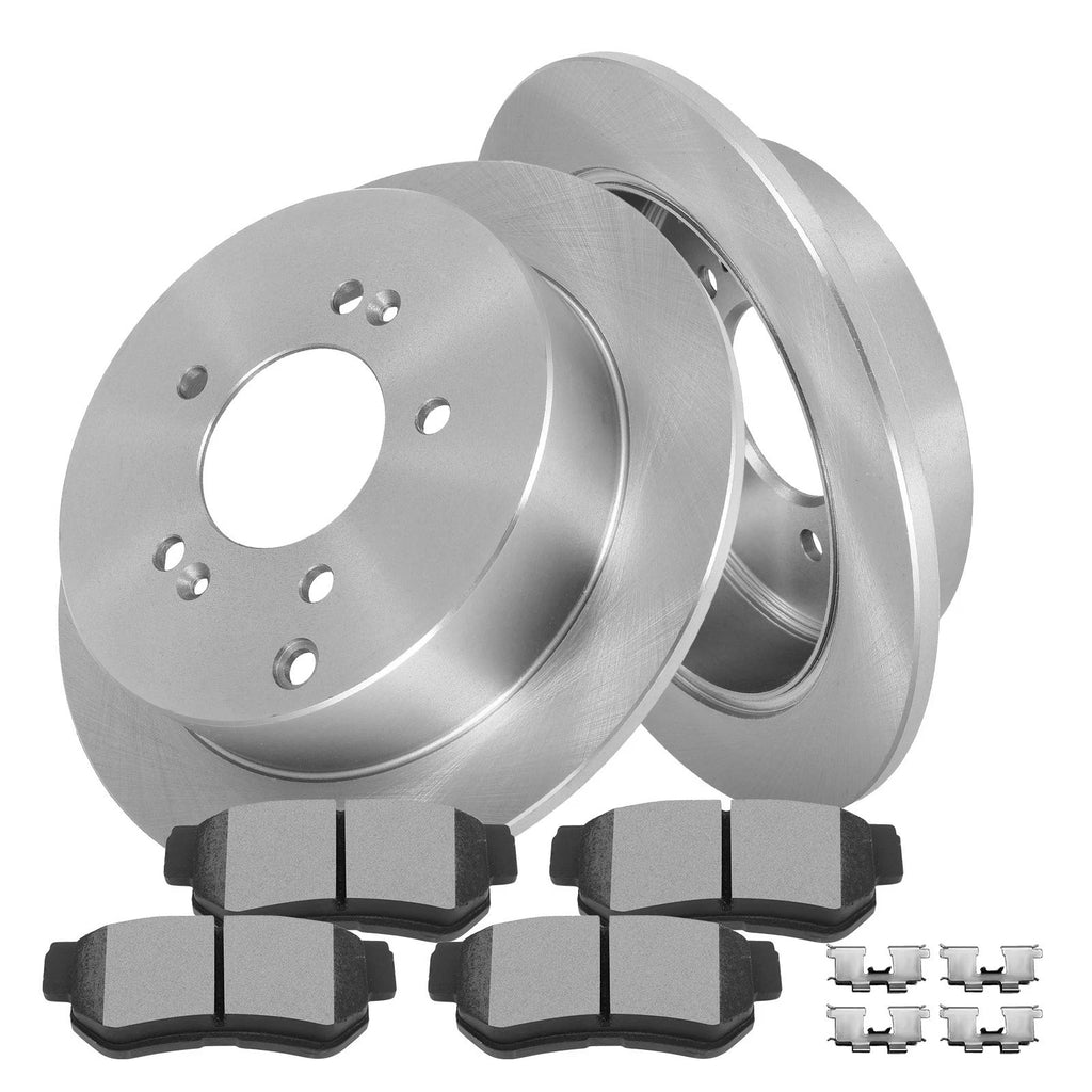 Set of 2 Rear Brake Rotors & Ceramic Pads for Hyundai Tucson (2005–2009)