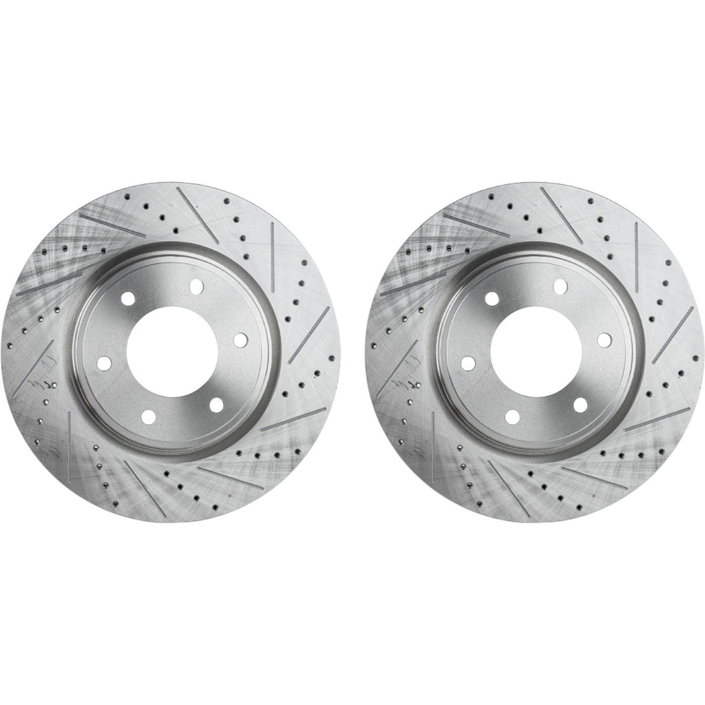 Front Brake Disc and Pad Kit for Nissan Titan (2008–2022) Cross-drilled Slotted