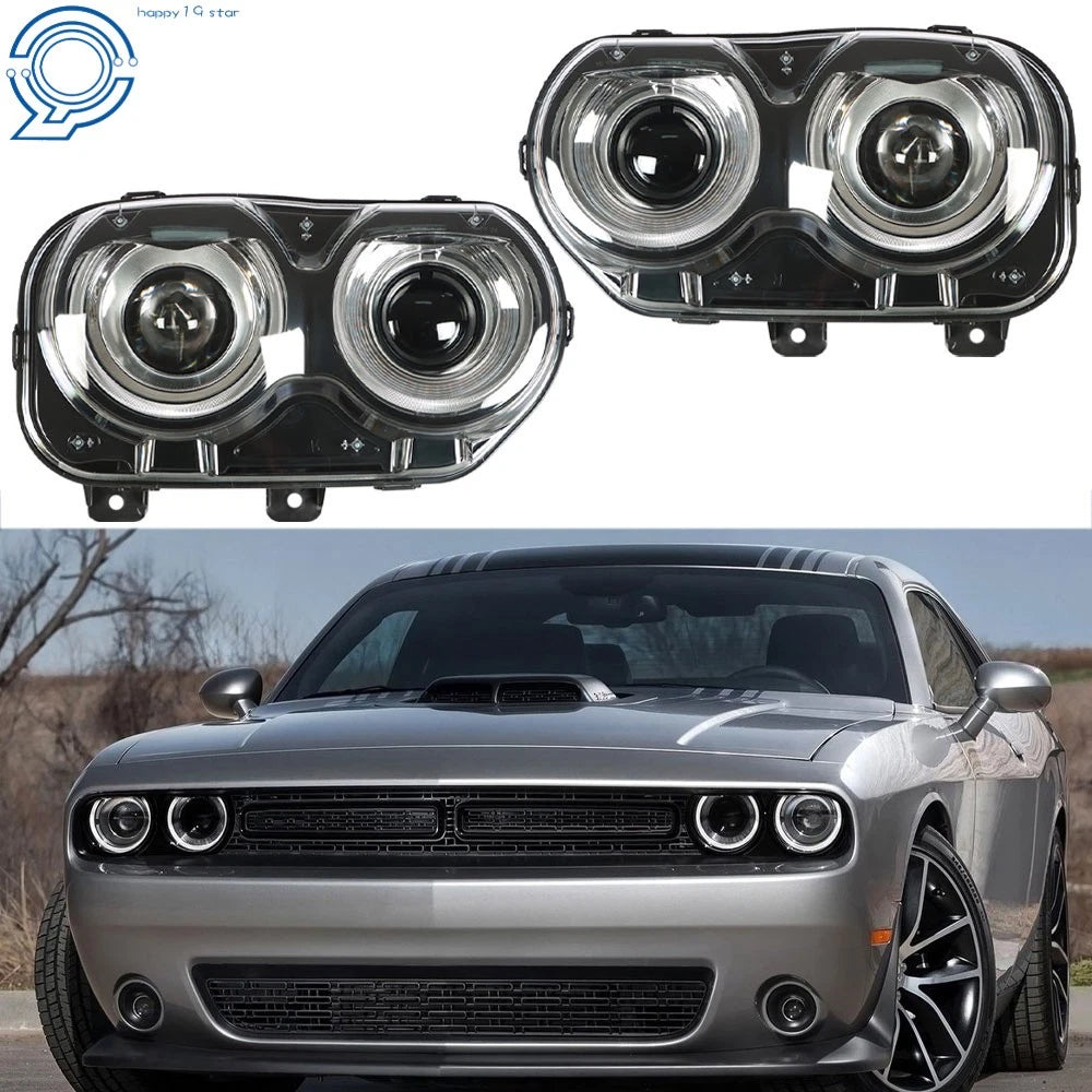 LED Headlights for Dodge Challenger (2015-2018) Black Housing Set
