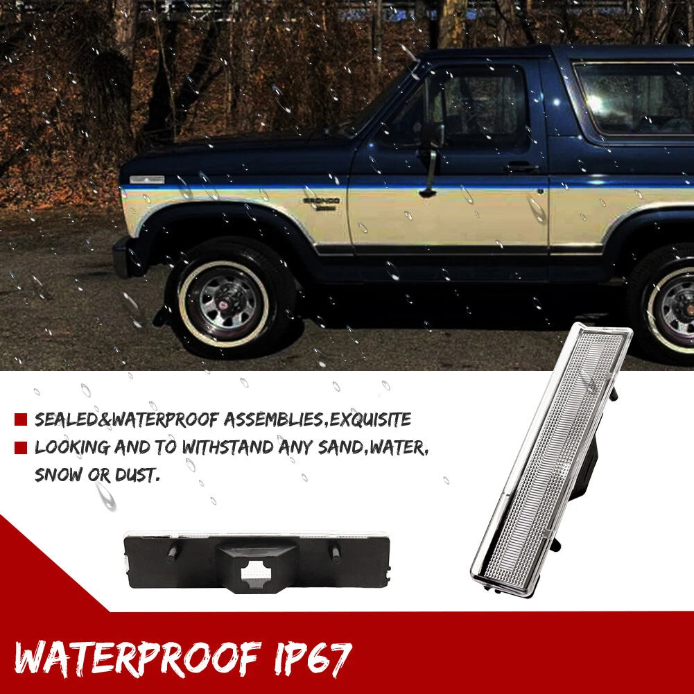 Clear Lens White LED Front Side Marker Lights for Ford F150 F250 F350