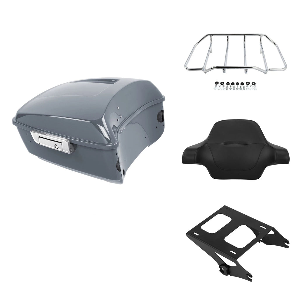 Trunk Backrest Rack Mount for Harley CVO Road Glide (2014–2026) Gunship Gray
