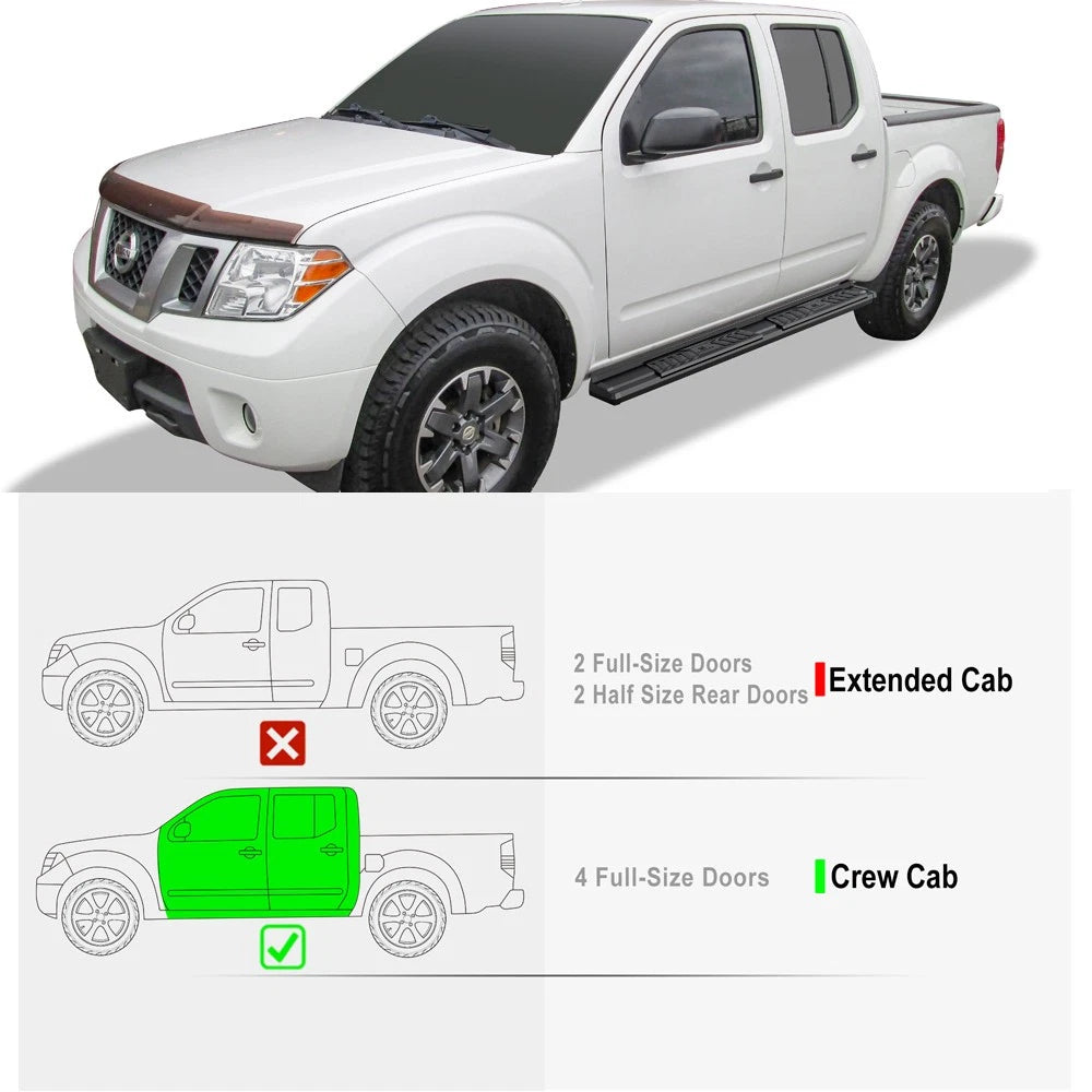 Nerf Bars for Nissan Frontier Crew Cab (2005-2026) - Black