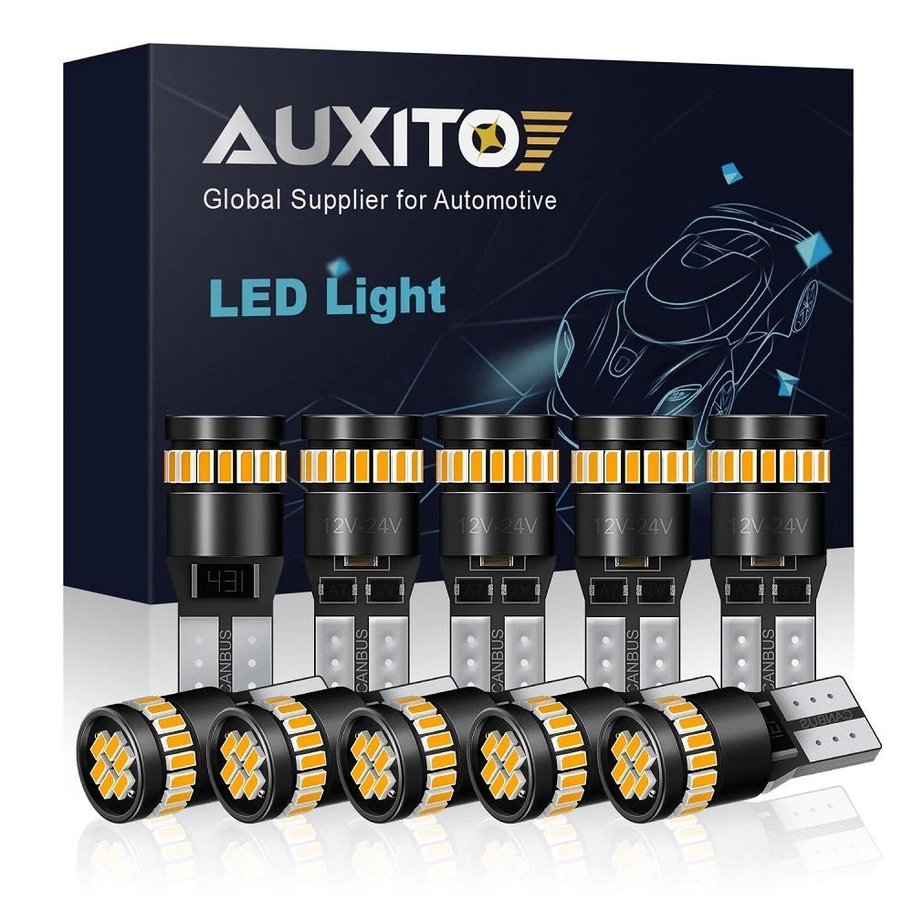 10X LED License Plate Bulbs for Universal Fit (T10, 194, 168, 2825)