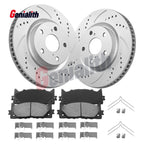 Front Drilled Slotted Brake Rotors & Pads for Lexus ES300H ES350 (2013–2018)