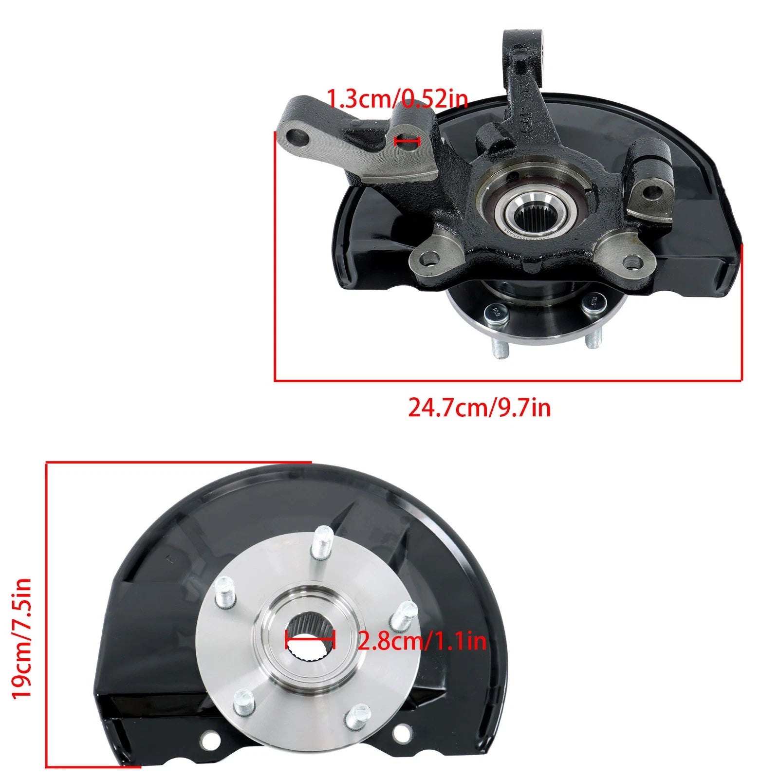 Front Right Steering Knuckle & Hub Bearing for Mitsubishi Outlander (2007-2018)