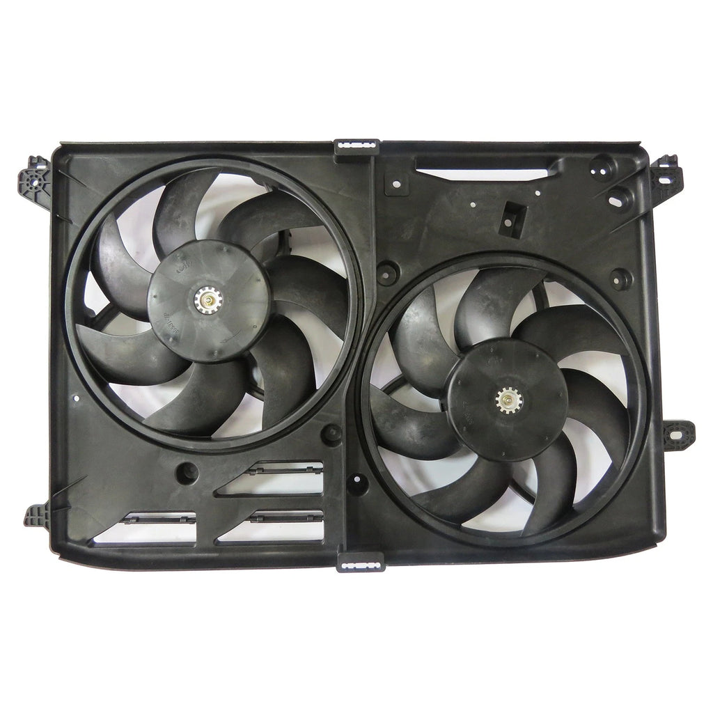Replacement Plastic Radiator/Condenser Fan Assembly w/Two Fans Side By Side