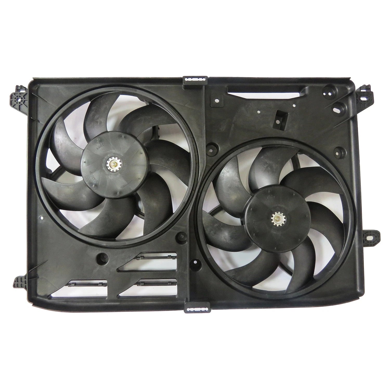 Replacement Plastic Radiator/Condenser Fan Assembly w/Two Fans Side By Side