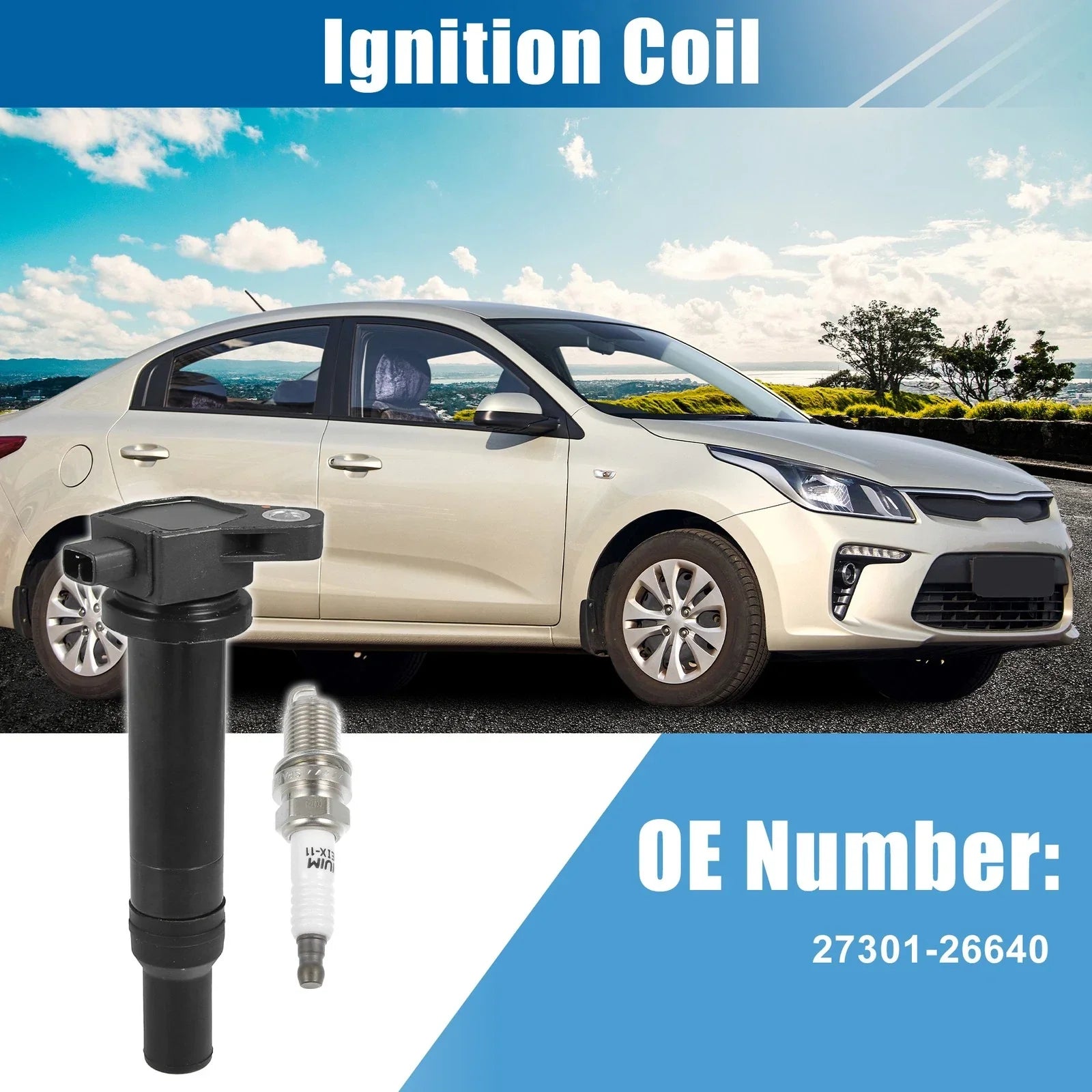 8 x Ignition Coil Packs & Spark Plugs for Hyundai Accent 1.6L (2010-2017)