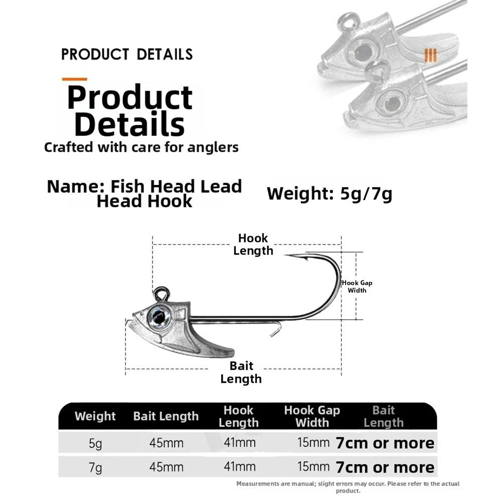 Compact 45mm Fish Head Lure for All Anglers