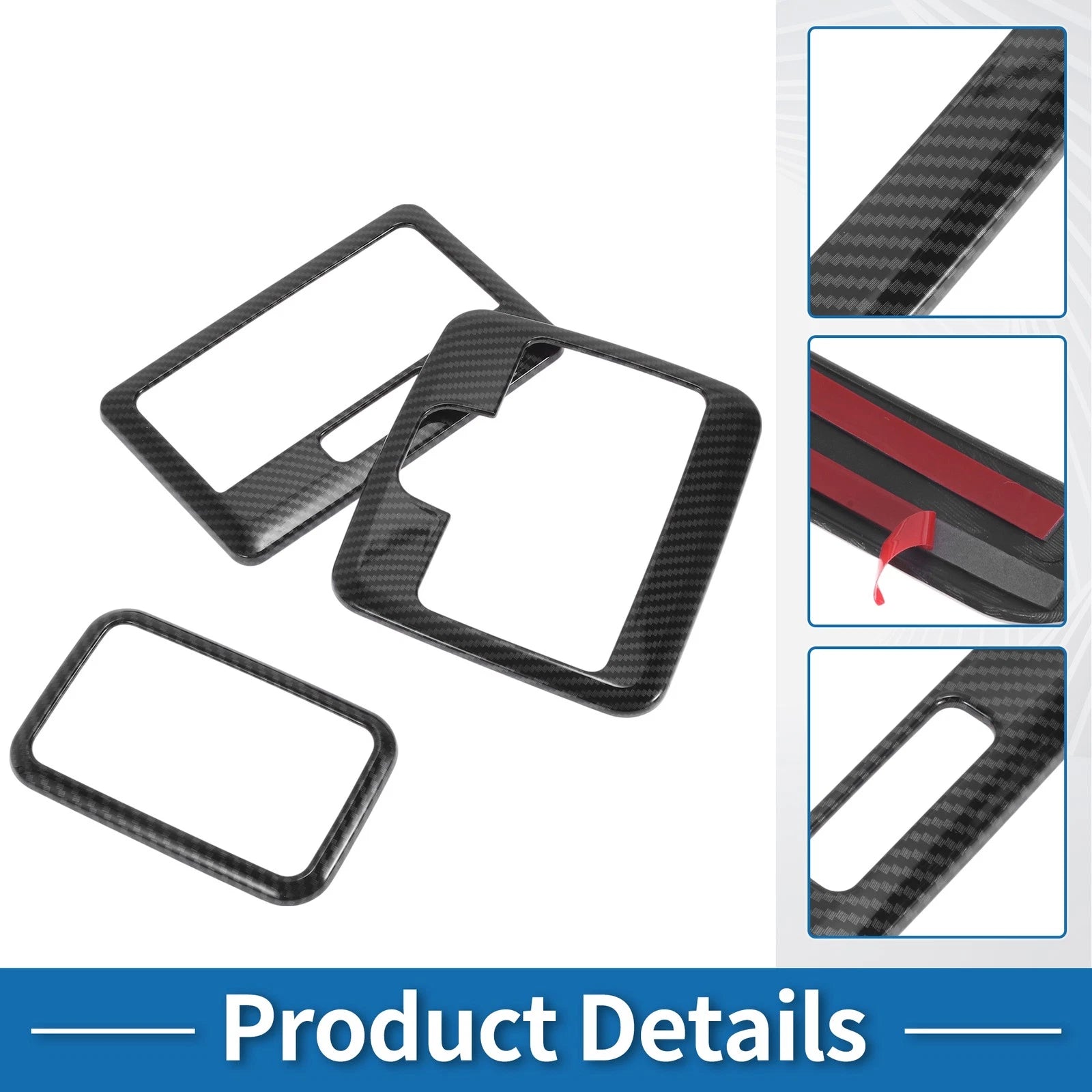 Light Trim Bezel Set for Suzuki Spacia Custom (Carbon Fiber, Black)