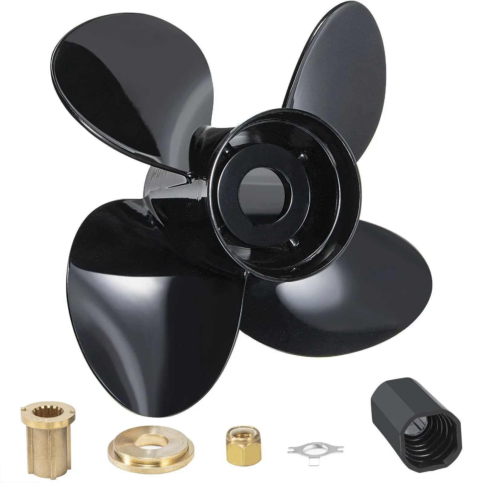 4-Blade Aluminum Boat Propeller for Mercury Engines (40-140HP) 15 Tooth